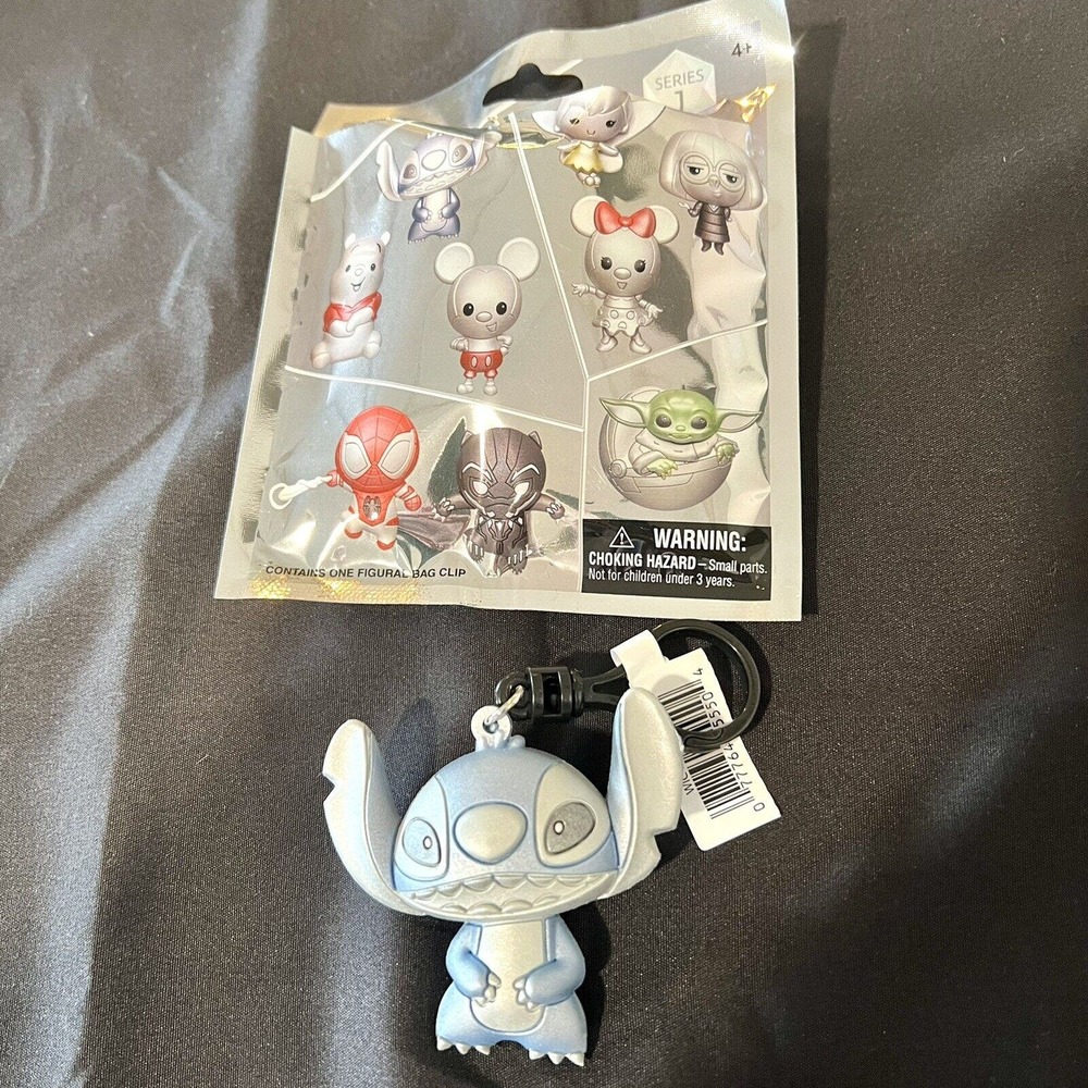 Disney 100 Platinum NEW * Silver Stitch Alien Clip * Blind Bag Monogram Keychain